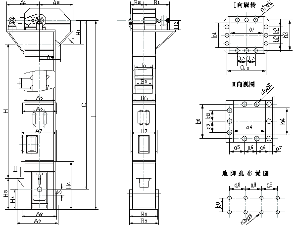 HL环链斗式提升机外形图